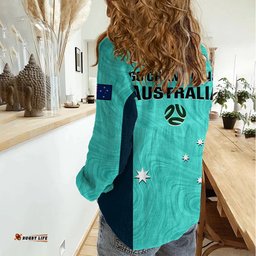 Australia Soccer Women Casual Shirt Turquoise Matildas World Cup 2023 Go Champions
