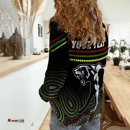 Custom Personalised Panthers Indigenous Women Casual Shirt Premiers Penrith Champion