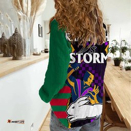 NRL Combine Rabbitohs and Storm Women Casual Shirt