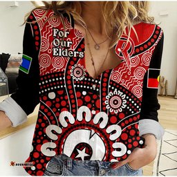 Melbourne Renegades NAIDOC 2023 Women Casual Shirt Indigenous For Our Elders