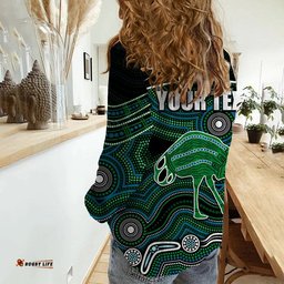 Custom Personalised Emu Aboriginal Boomerang Casual Shirt No.3
