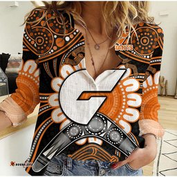 Giants Football Women Casual Shirt Boomerang Indigenous Dots