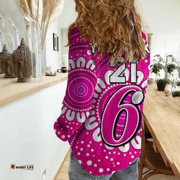 Custom Personalised Sydney Sixers Cricket Women Casual Shirt Aboriginal
