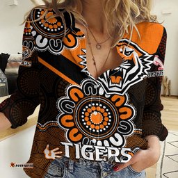 NRL Wests Tigers Combine Dolphins Rugby Women Casual Shirt Aboriginal Vibe