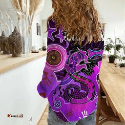 Custom Personalised Aboriginal NAIDOC Week 2023 Women Casual Shirt Turtle Lizard Sun