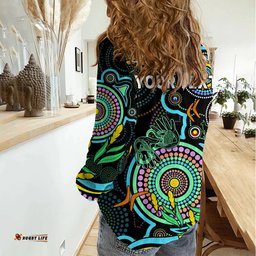 Custom NAIDOC Week 2023 Women Casual Shirt Indigenous Tribal Ver.02 - Aqua