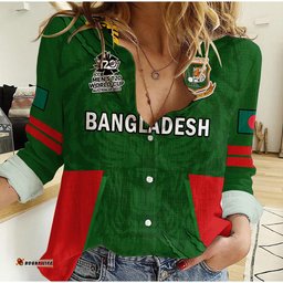 Custom Text And Number Bangladesh Cricket Women Casual Shirt Tigers 2022 Mens T20 World Cup