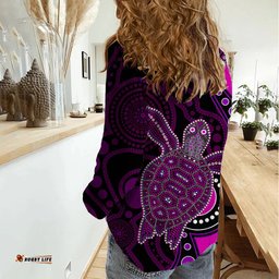 Aboriginal Turtle Women Casual Shirt Pink Style