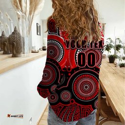 Custom Text And Number Renegades BBL Women Casual Shirt Aboriginal Patterns