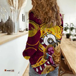 Broncos Mascot NRL Women Casual Shirt NAIDOC