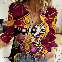 Broncos Mascot NRL Women Casual Shirt NAIDOC