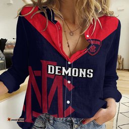 Melbourne Football 2023 Women Casual Shirt Go Demons Sporty Style