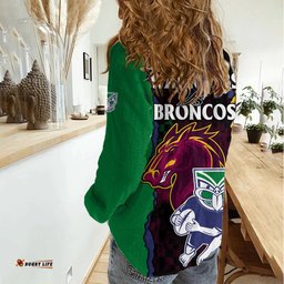 NRL Combine Warriors and Broncos Women Casual Shirt Sporty Style