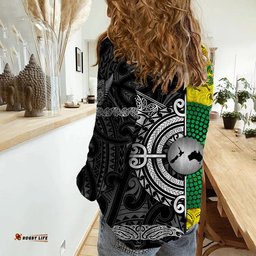 New Zealand Maori All Black And Australia Wallabies Aboriginal Woman Casual Shirt Rugby Together