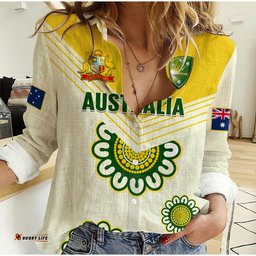 Custom Text And Number Australia Cricket Women Casual Shirt Boxing Day Test Aussie Indigenous