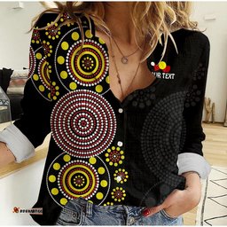 Custom Personalised NAIDOC Week 2022 Women Casual Shirt Version Aboriginal Dot GET UP