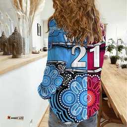 Custom Text And Number NSW Combine QLD State of Origin Women Casual Shirt New South Wales and Queensland Aboriginal