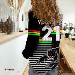 Custom Text And Number Penrith Panthers Rugby Women Casual Shirt Proud The Panthers Comeback