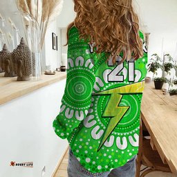 Custom Personalised Sydney Thunder Cricket Women Casual Shirt Aboriginal
