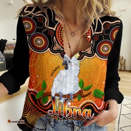 Personalised Australia Libra Cockatoo Zodiac Women Casual Shirt Auz Astrology Aboriginal - Red