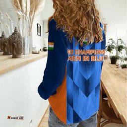 India Cricket Women Casual Shirt Men In Blue 2023 Go Champions World Cup