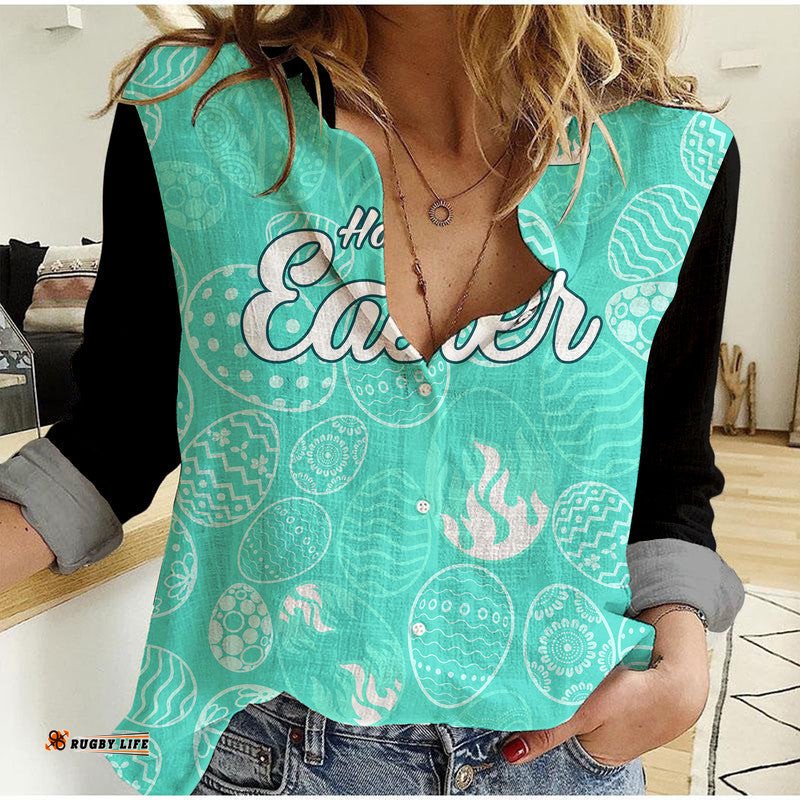 Brisbane Heat Cricket Happy Easter Day Women Casual Shirt Simple Style