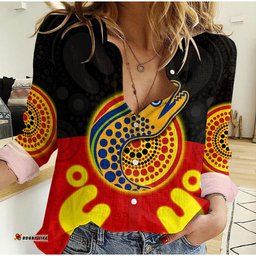Custom Personalised Eels Indigenous Women Casual Shirt Style Aboriginal Flag