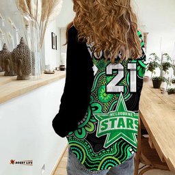 Custom Personalised Melbourne Stars Cricket Women Casual Shirt NAIDOC Torres Strait For Our Elders