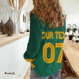 Personalised Aussie Matildas Women Casual Shirt 2023 Women World Cup Marble Patterns - Green