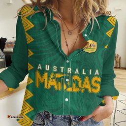 Personalised Aussie Matildas Women Casual Shirt 2023 Women World Cup Marble Patterns - Green
