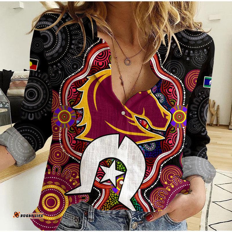 Broncos Rugby NAIDOC Week Women Casual Shirt Indigenous