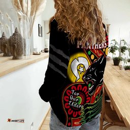 Panthers Rugby NAIDOC 2023 Women Casual Shirt For Our Elders Aboriginal