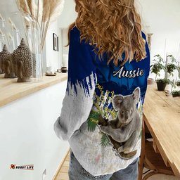 Australia Day Women Casual Shirt Koala Sydney Opera House Flag Color