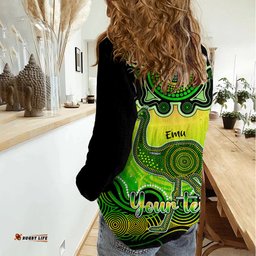 Personalised Australia Aquarius Emu Zodiac Women Casual Shirt Auz Astrology Aboriginal - Green