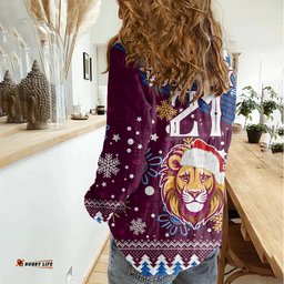 Custom Lions Football Women Casual Shirt Christmas Vibe 2023