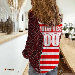 AFL - Swans Women Casual Shirt Mix Dot Aboriginal