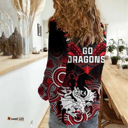 Dragons Rugby Women Casual Shirt Saints 1998 Aboriginal Mix Polynesian Pattern