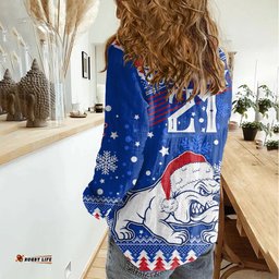 Bulldogs Football Women Casual Shirt Christmas Vibe 2023
