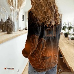 Custom Australia Wallabies Rugby Women Casual Shirt The Starry Night Indigenous