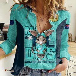 Custom Matildas Women Casual Shirt Australian Cute Mascot Unique Turquosie Version