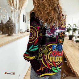 Sea Eagles Rugby Aboriginal Art Women Casual Shirt NAIDOC Indigenous Tribal