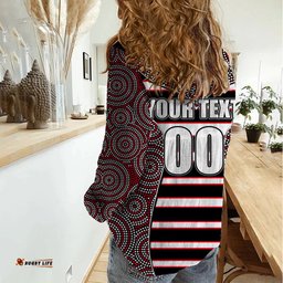 AFL - Saints Women Casual Shirt Mix Dot Aboriginal