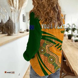 Personalised Aussie Wallabies Women Casual Shirt Rugby World Cup Indigenous