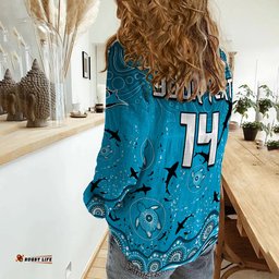 Custom Text And Number Sharks Rugby Women Casual Shirt Go Sharkies Aboriginal Special Version