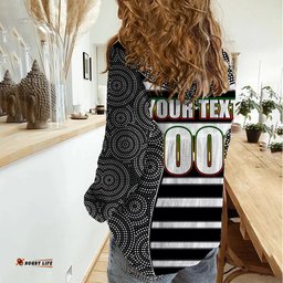 NRL - Panthers Women Casual Shirt Mix Dot Aboriginal Black Version