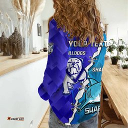Perspnalised Sharks And Bulldogs Rugby Women Casual Shirt Sporty Style