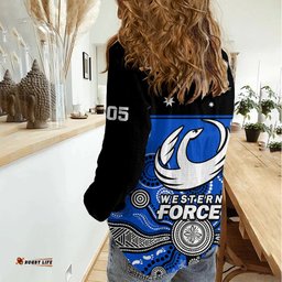 Western Force Super Rugby 2023 Women Casual Shirt Est 2005 Indigenous Art