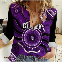Perth Glory Football Women Casual Shirt Dot Painting Style