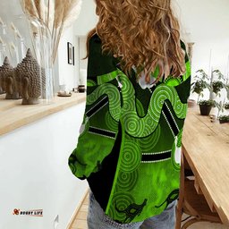 Women Casual Shirt Aboriginal Australian Boomerang and Snake Indigenous Art Ver.03