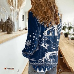 Custom Geelong Cats Football Women Casual Shirt Christmas Vibe 2023